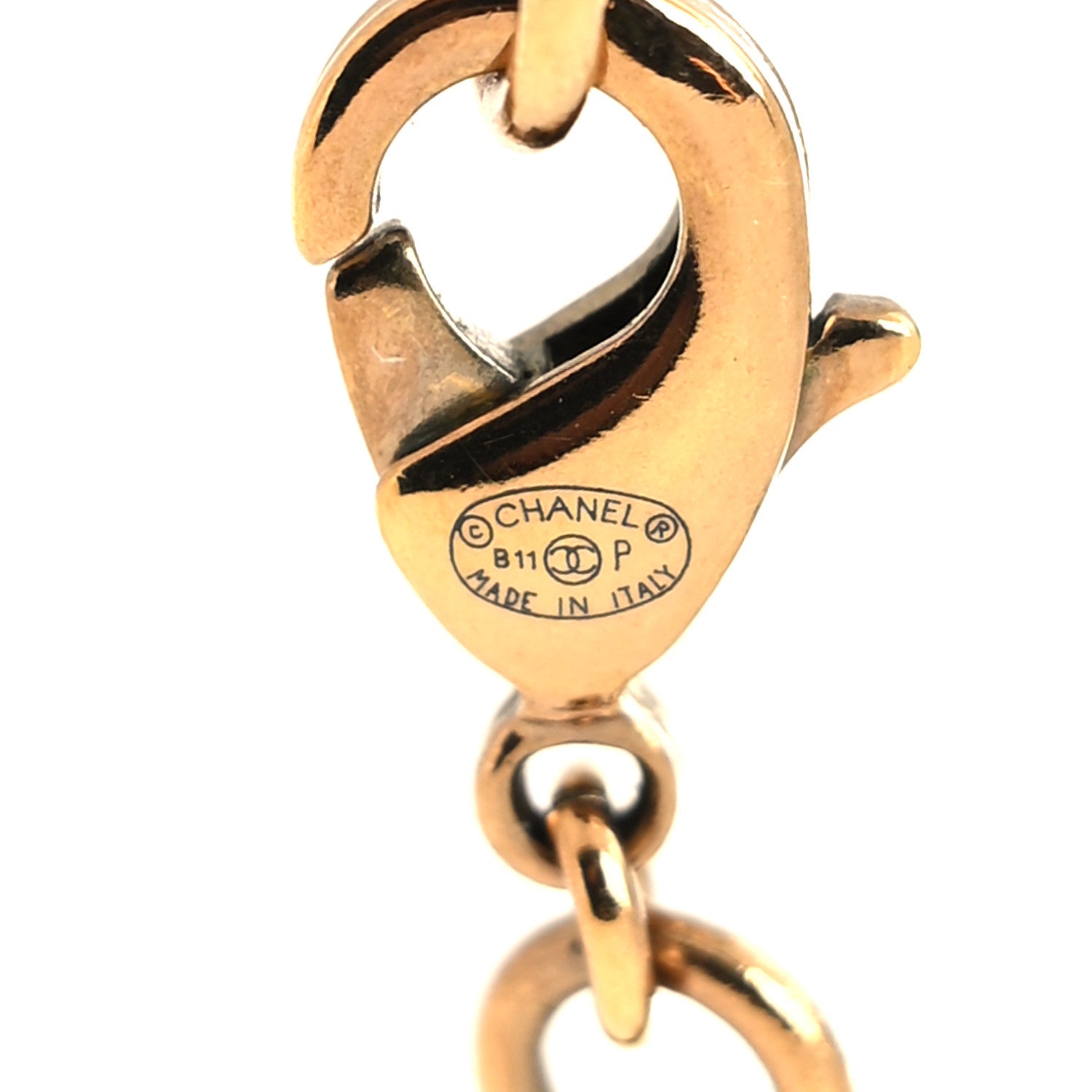 Chanel Resin CC Drop Necklace Gold Black 5 of 5