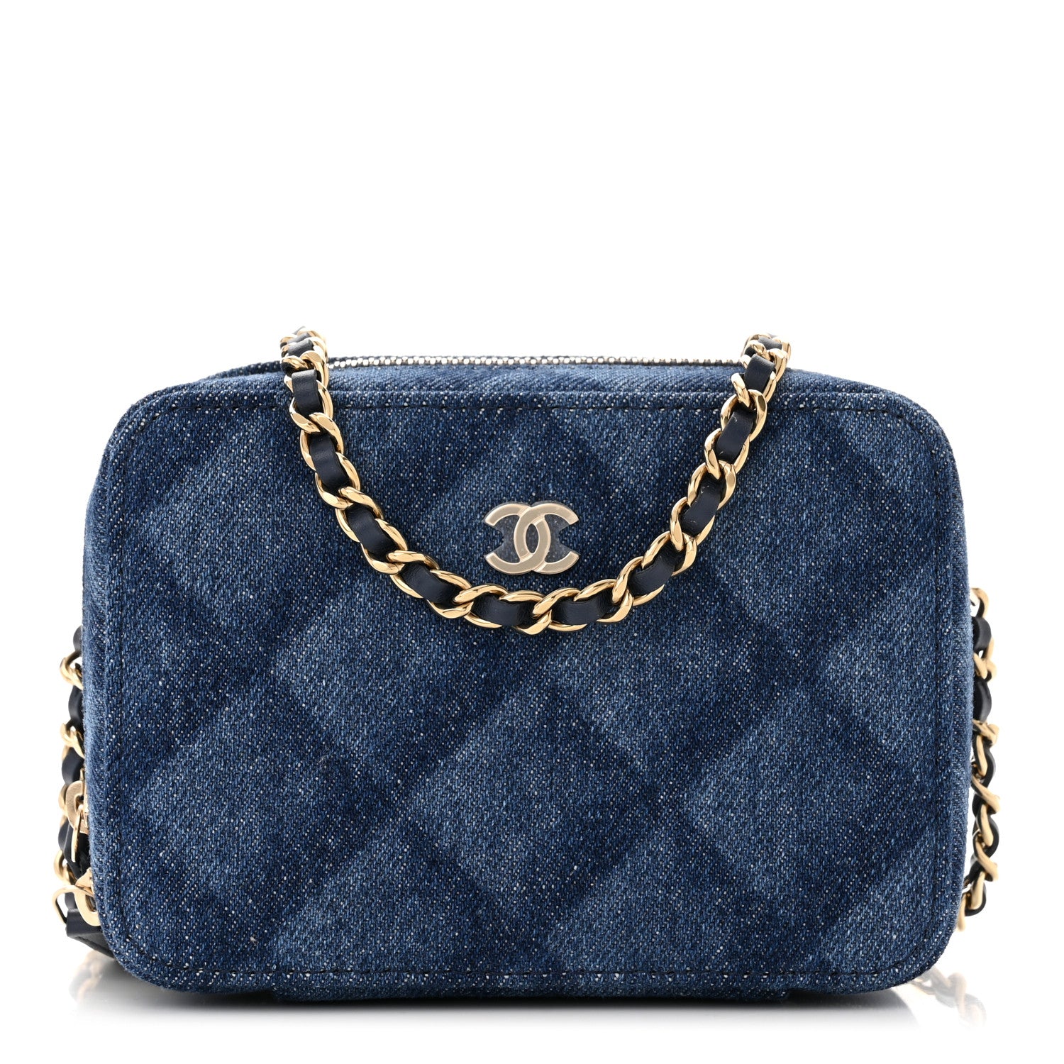 Chanel Printed Denim CC Camera Case Blue 1 of 10