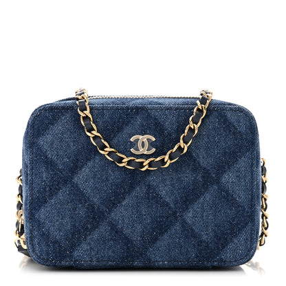 Chanel Printed Denim CC Camera Case Blue 1 of 10