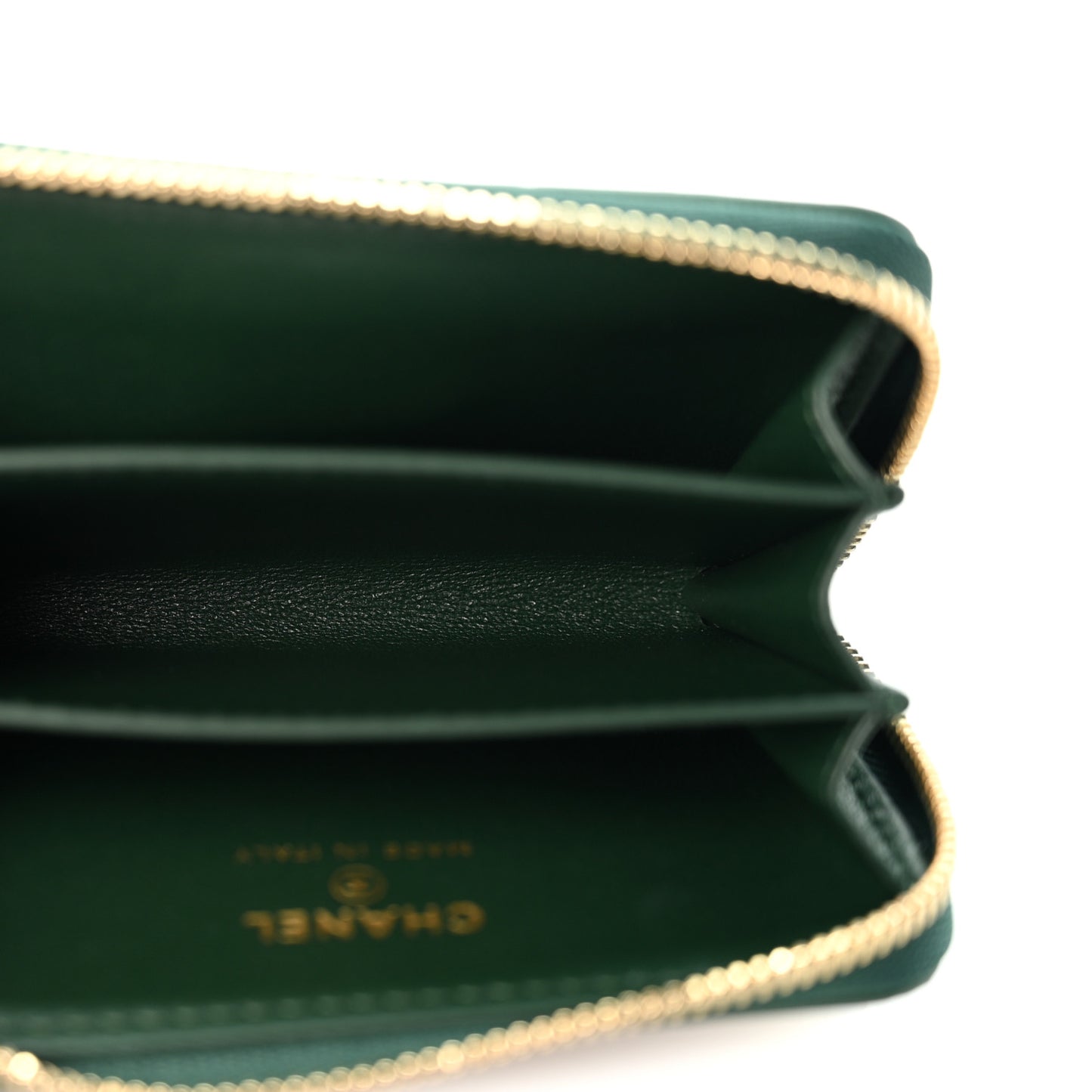 Calfskin Crocodile Embossed Crococo Zip Coin Purse Emerald