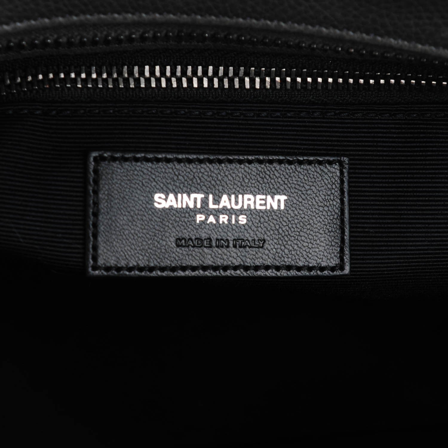 Saint Laurent Sheepskin Matelasse Chevron Large Monogram Shopping Bag Light Coal 6 of 7