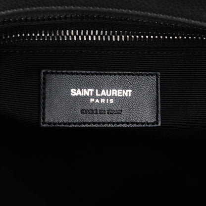 Saint Laurent Sheepskin Matelasse Chevron Large Monogram Shopping Bag Light Coal 6 of 7