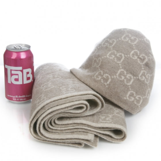 Gucci Cashmere Hat and Scarf Set Beige 2 of 10