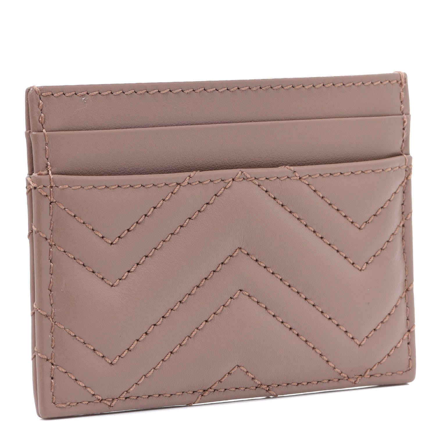 Gucci Calfskin Matelasse GG Marmont Card Holder Porcelain Rose 3 of 7