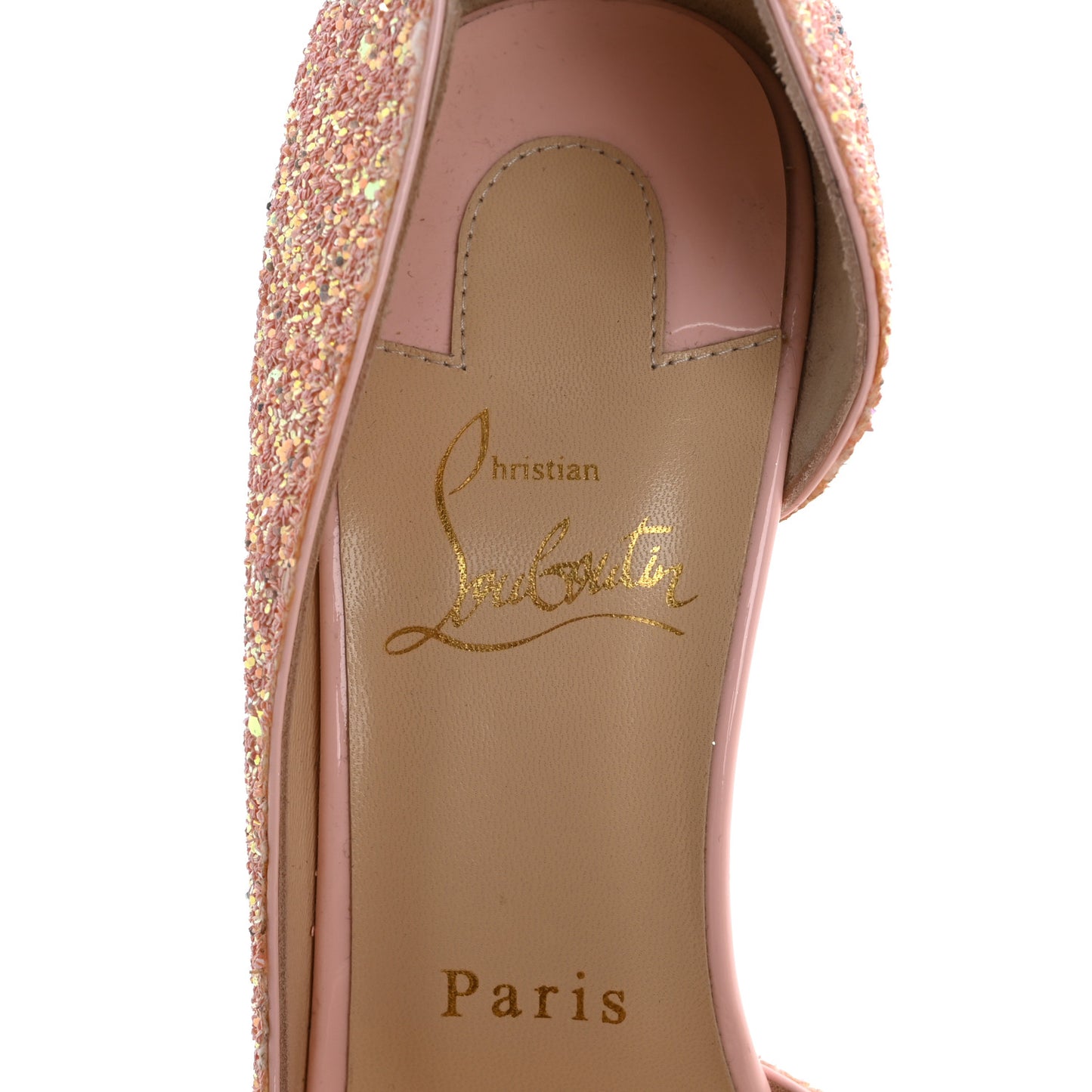 Patent Glitter Iriza 100 Pumps 38.5 Peach
