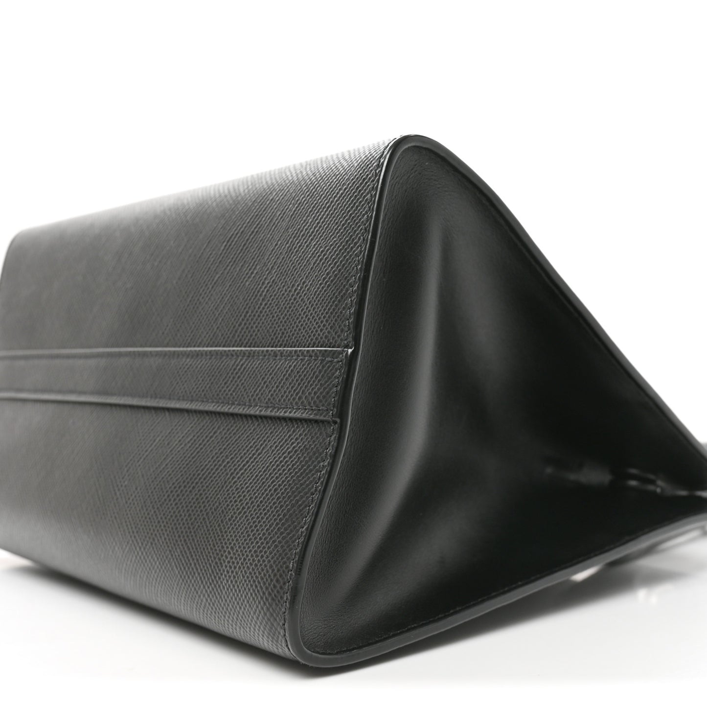 Saffiano Cuir Calfskin Small Monochrome Top Handle Tote Black