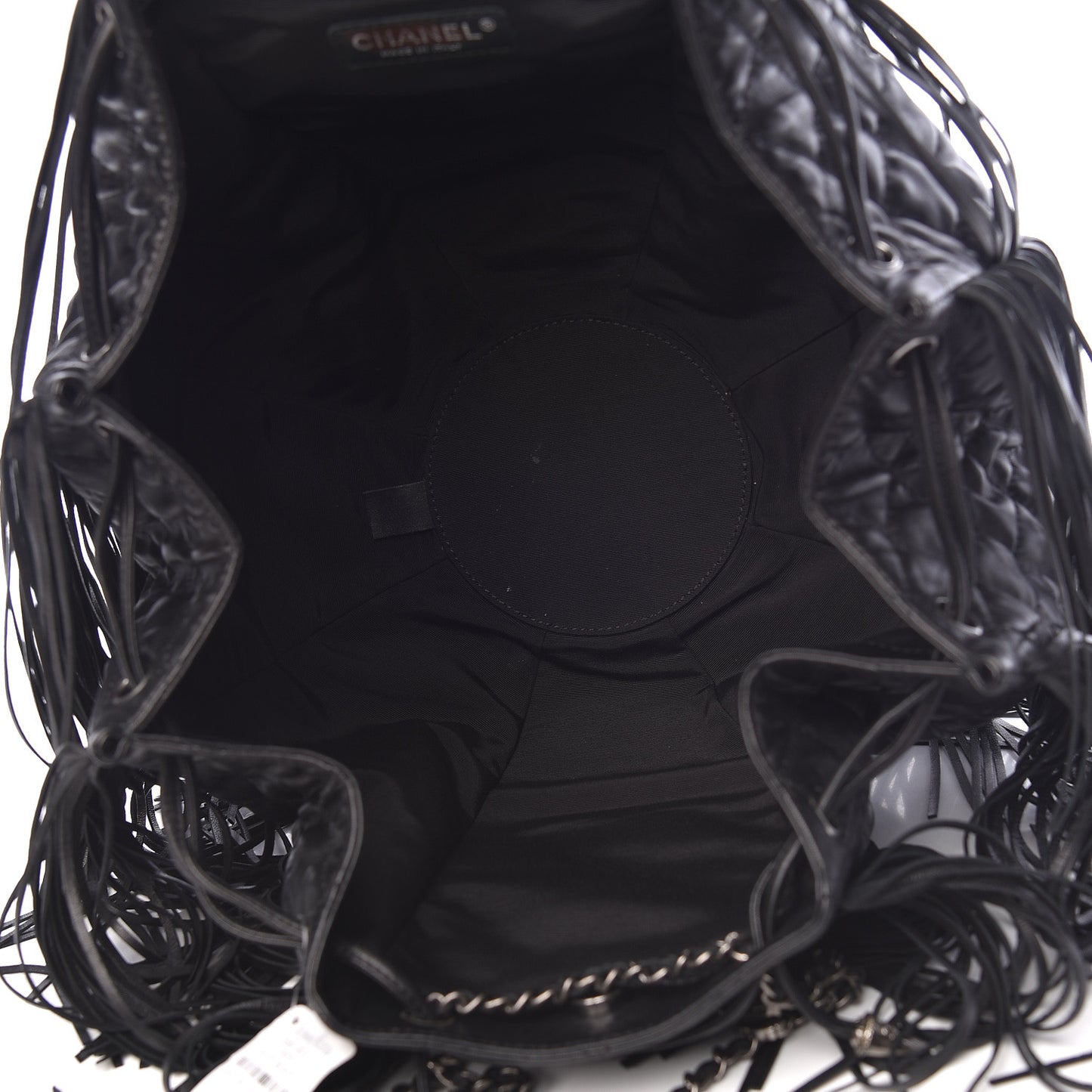 Lambskin Quilted Western Baluchon Fringe Bag Black