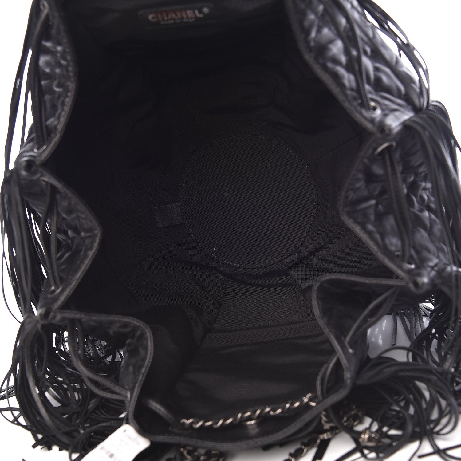 Chanel Lambskin Quilted Western Baluchon Fringe Bag Black 5 of 10