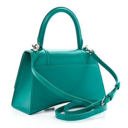 Balenciaga Shiny Box Calfskin Small Hourglass Top Handle Bag Dark Turquoise 3 of 11