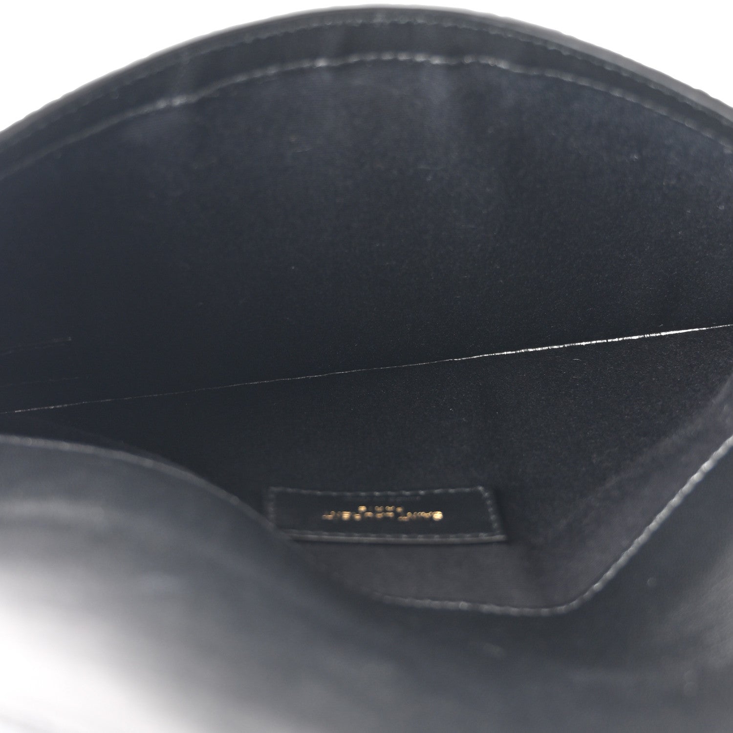 Saint Laurent Calfskin Crocodile Embossed Uptown Monogram Clutch Black 5 of 7