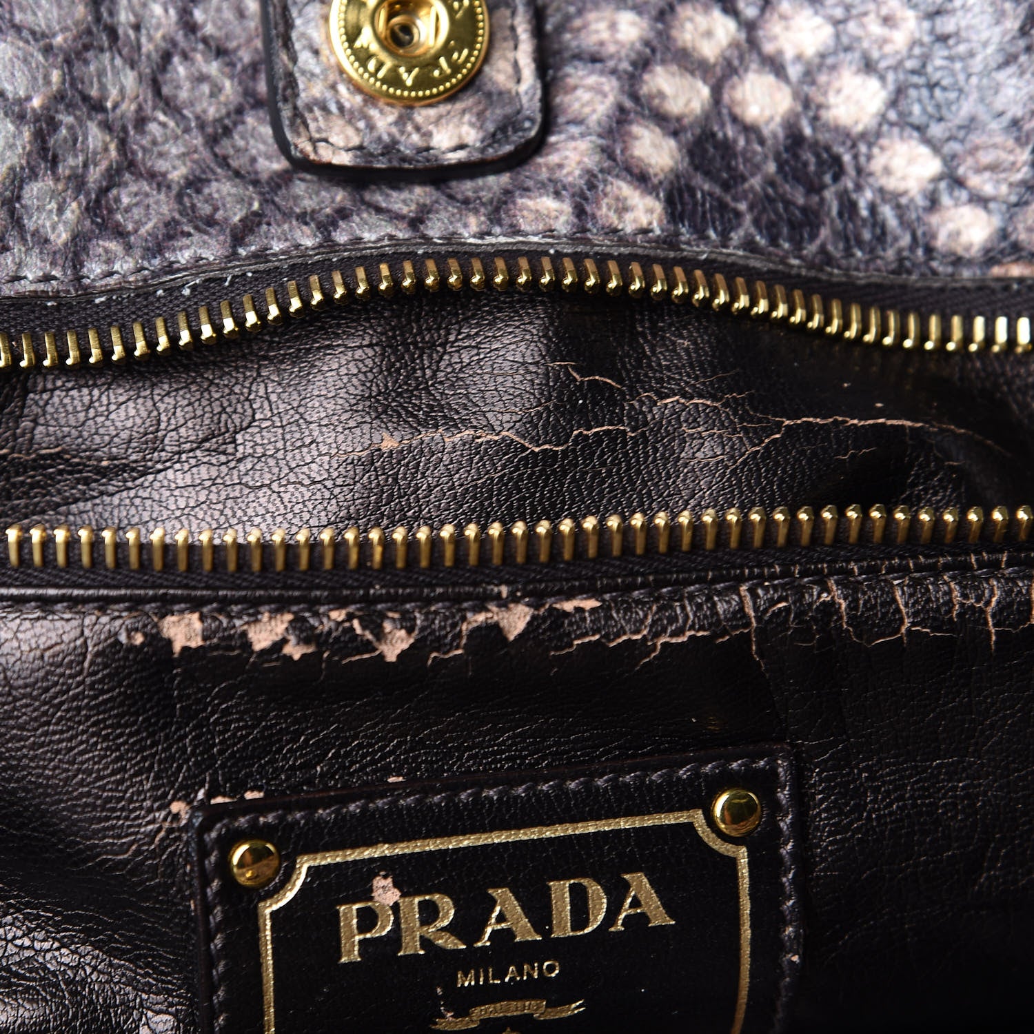 Prada Cervo Lux Snakeskin Print Shopping Bag Naturale 9 of 15