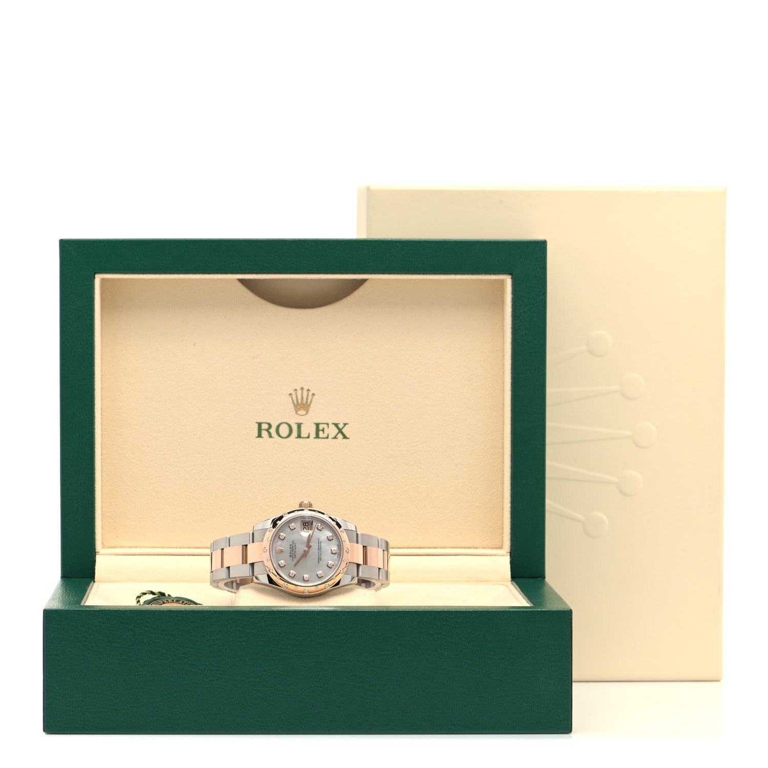 Rolex Stainless Steel 18K Everose Gold Diamond Mother of Pearl 31mm Oyster Perpetual DateJust Watch 178341 5 of 5