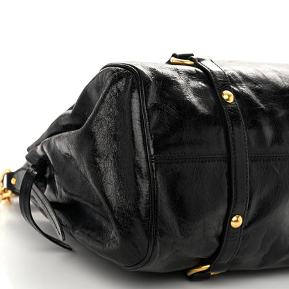 Miu Miu Vitello Lux Medium Bow Bag Black 8 of 9