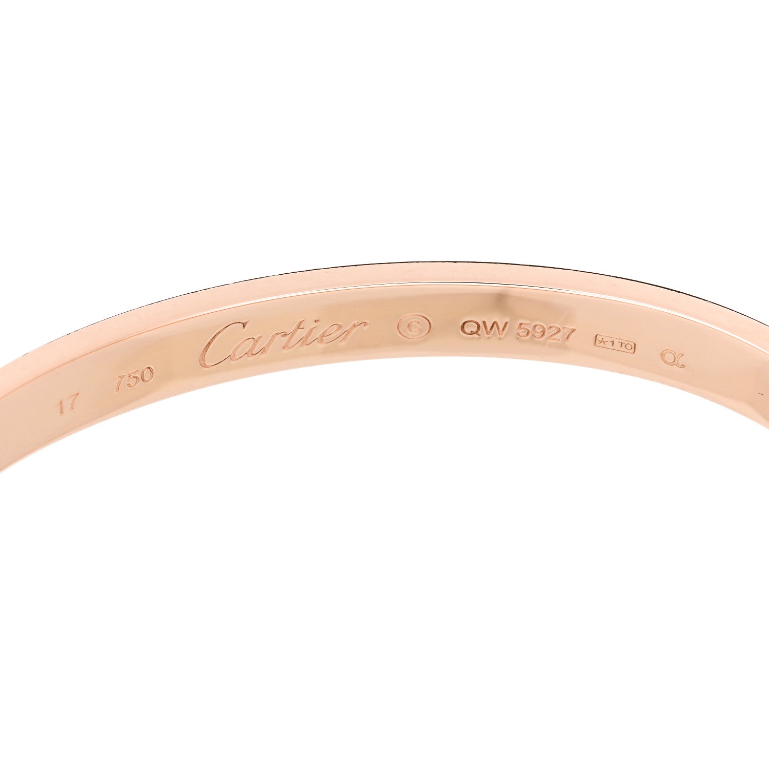 Cartier 18K Pink Gold LOVE Bracelet 17 6 of 8
