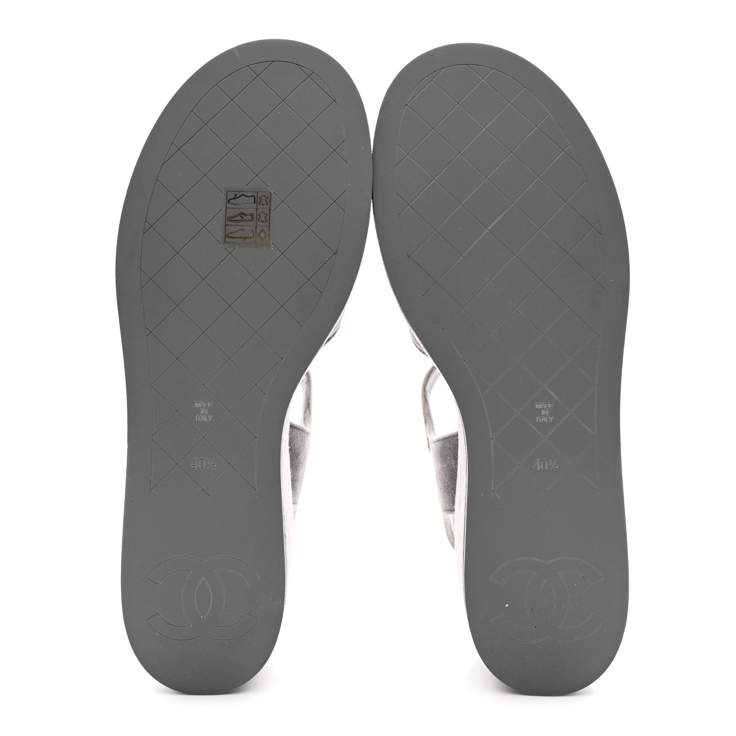 Chanel Suede Calfskin Peep Toe Wedge Sandals 40.5 Grey 6 of 9