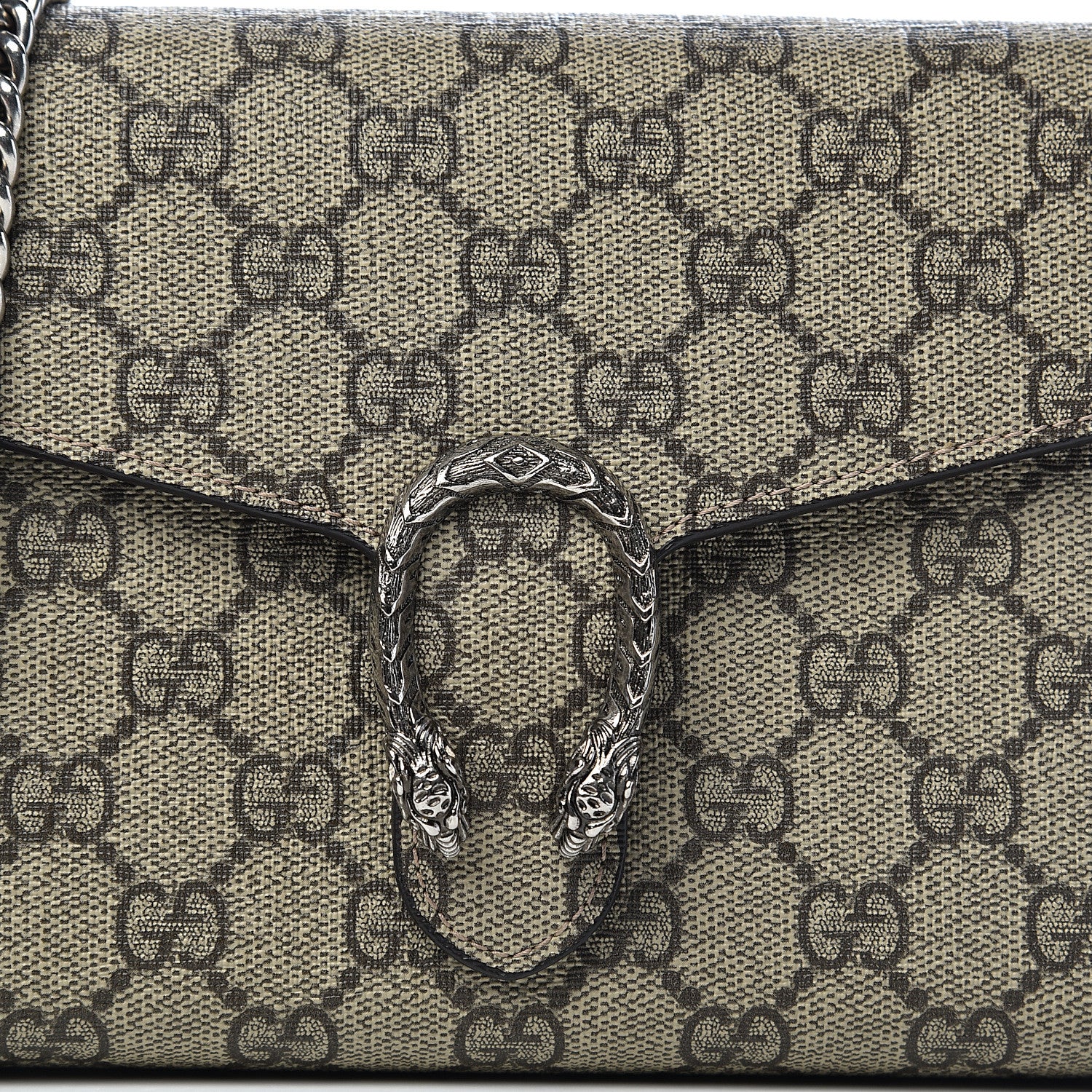 Gucci GG Supreme Monogram Mini Dionysus Chain Wallet Beige Taupe 10 of 10