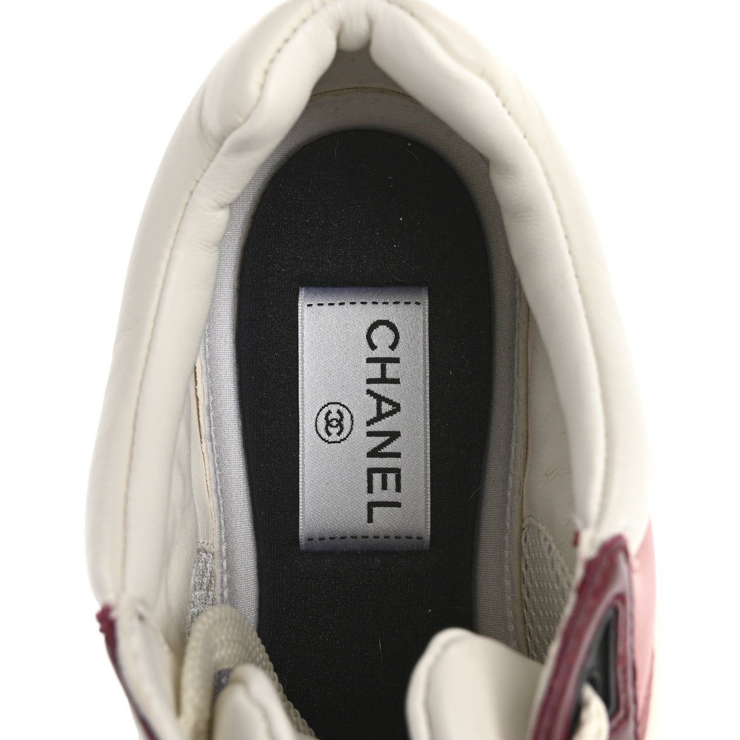 Chanel Calfskin CC Sneakers 38.5 Light Burgundy White Pink 7 of 10