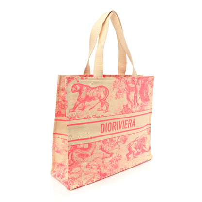 Christian Dior Straw Dioriviera Tote Pink 3 of 7