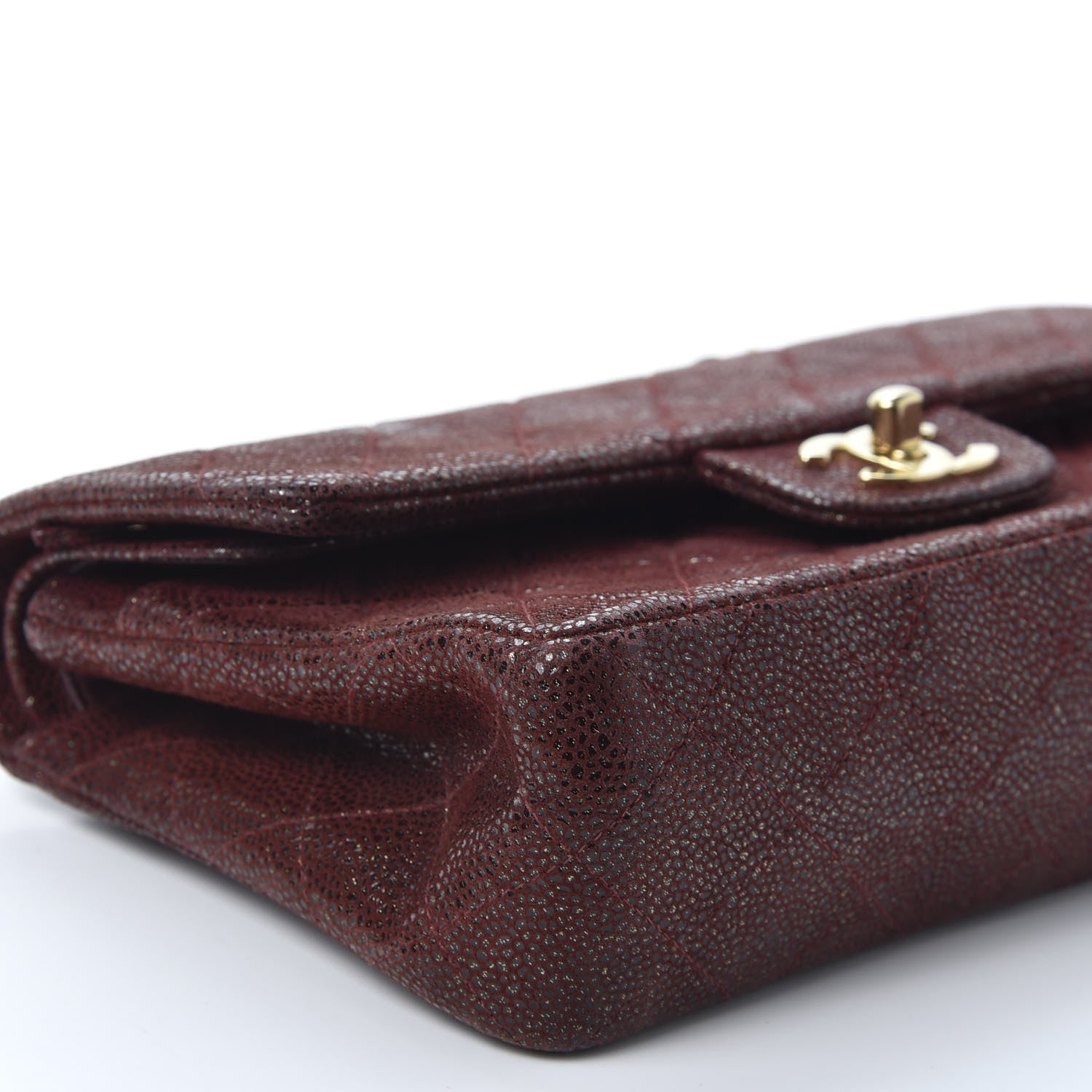 Chanel Iridescent Caviar Quilted Medium Double Flap Burgundy 5 of 9