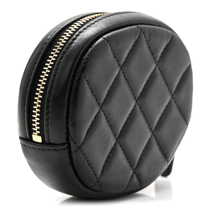 Chanel Lambskin Quilted Zip Around Classic Coin Purse Black 3 of 7