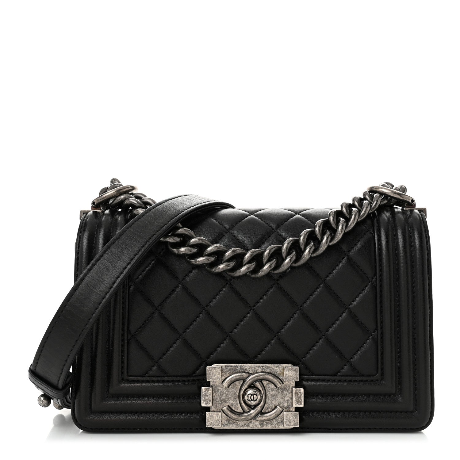 Chanel Lambskin Quilted Small Boy Flap Black 1 of 11