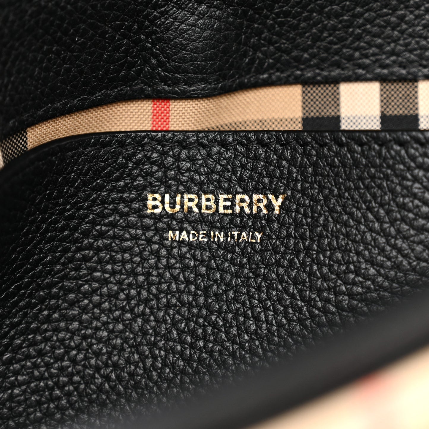 Grainy Calfskin Vintage Check Note Crossbody Bag Black