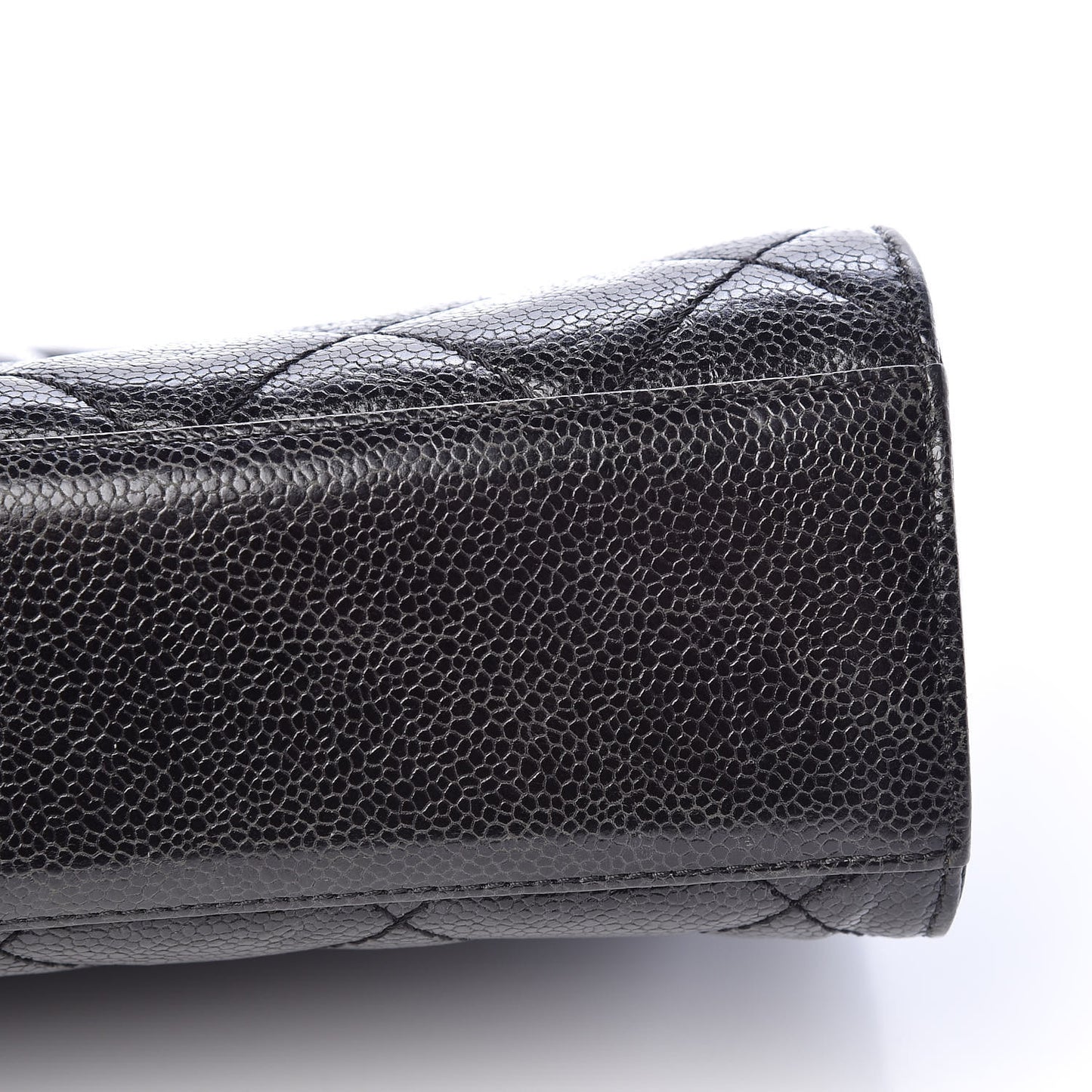 Crumpled Grained Calfskin Medium CC Crave Flap Black