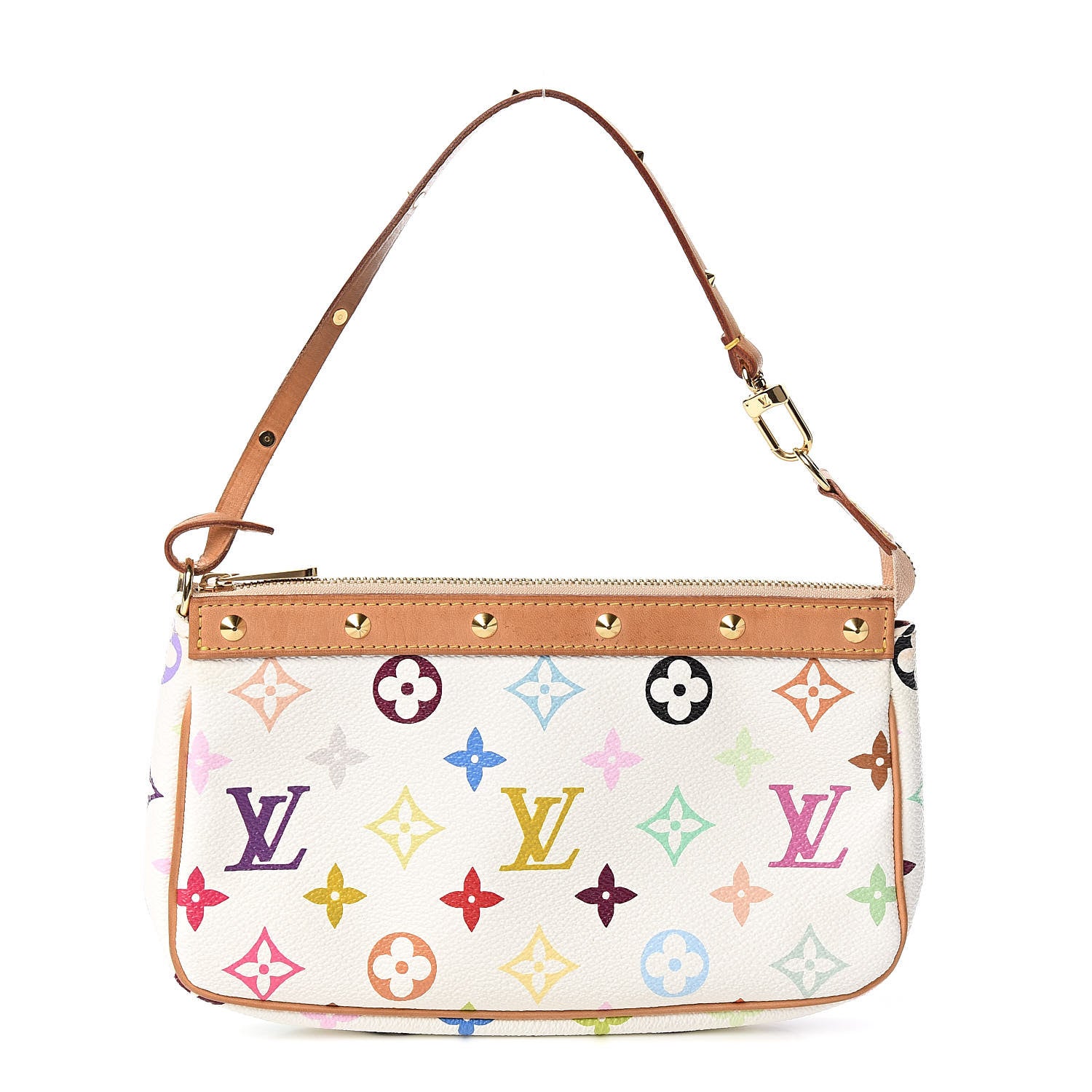 Louis Vuitton Monogram Multicolor Pochette Accessories White 1 of 11