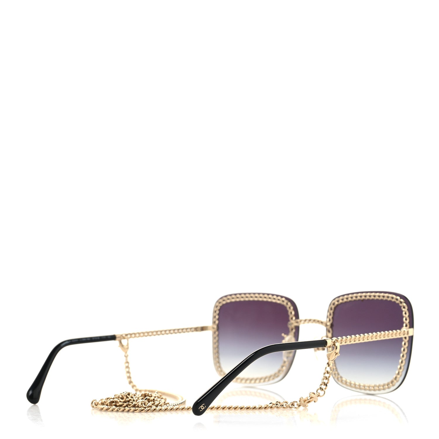 Chanel Square Removable Chain Sunglasses 4244 Black 4 of 9