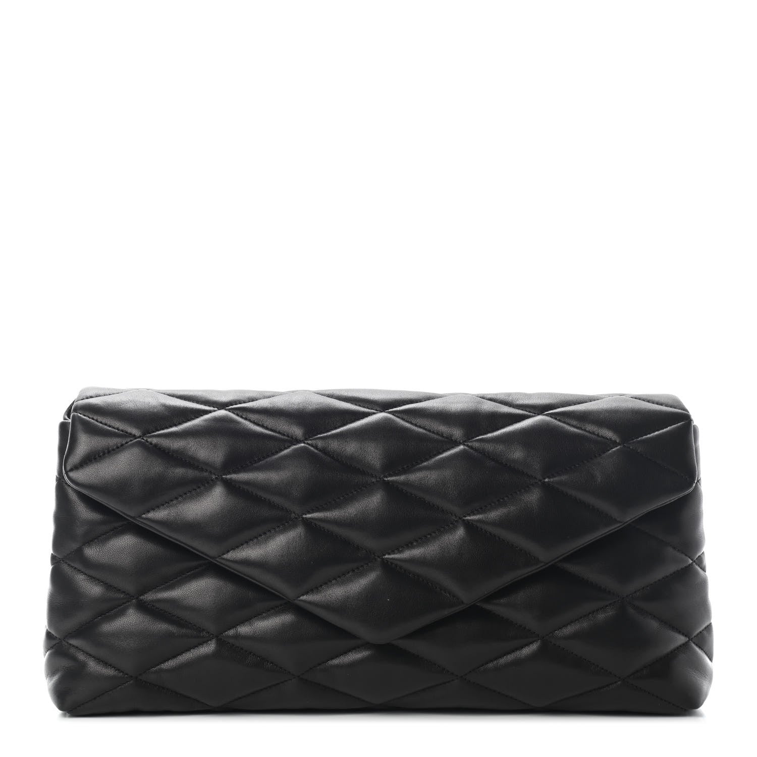 Saint Laurent Lambskin Quilted Sade Puffer Envelope Clutch Black 1 of 8