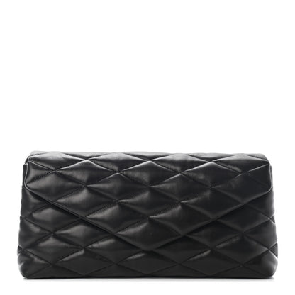 Saint Laurent Lambskin Quilted Sade Puffer Envelope Clutch Black 1 of 8