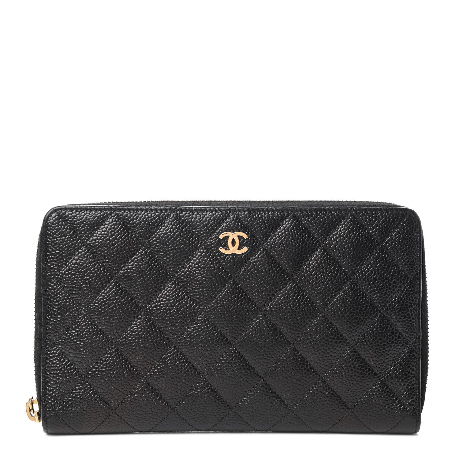 Chanel Caviar Quilted Large Zip Around Organizer Wallet Black 1 of 16