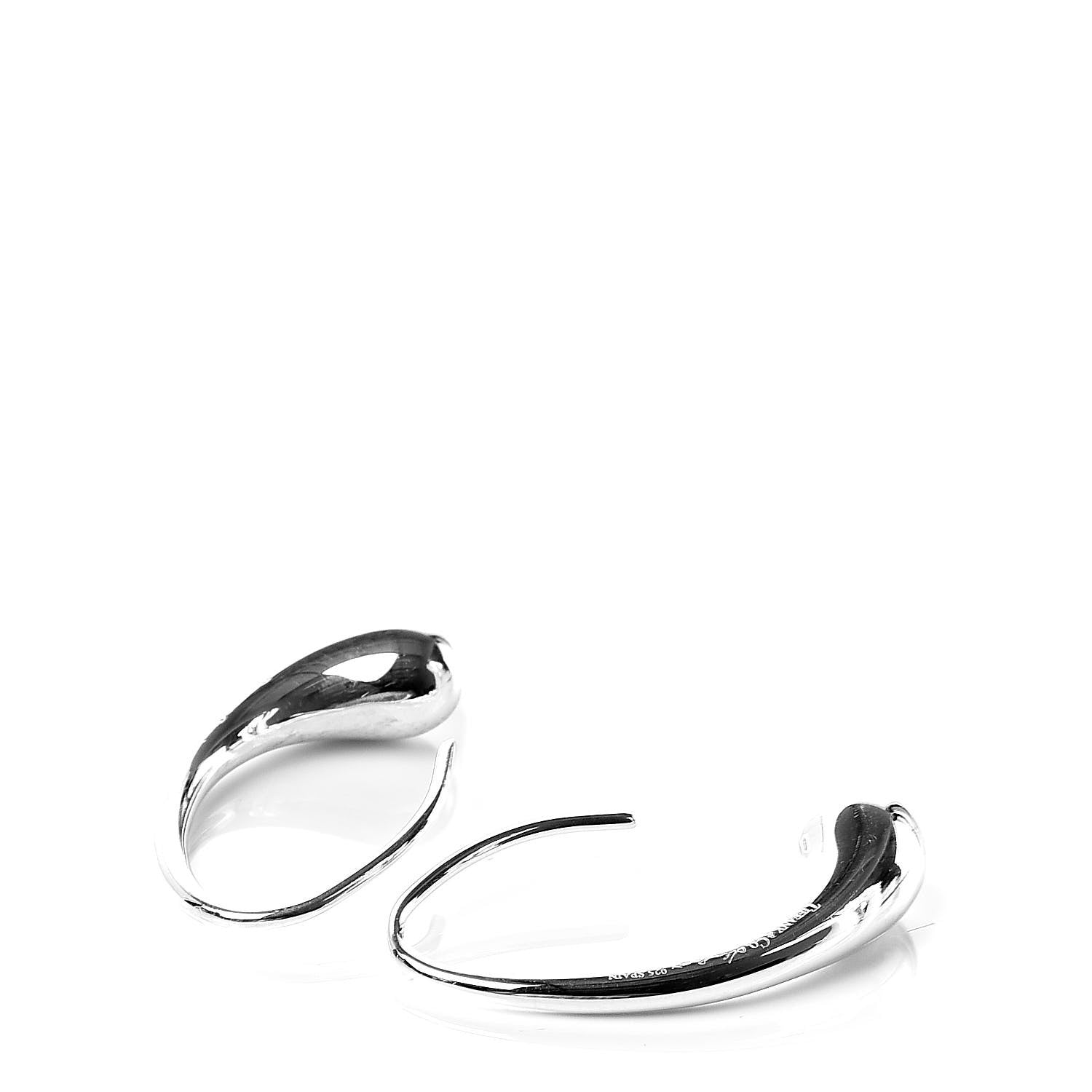Tiffany Sterling Silver Elsa Peretti Teardrop Hoop Earrings 4 of 4