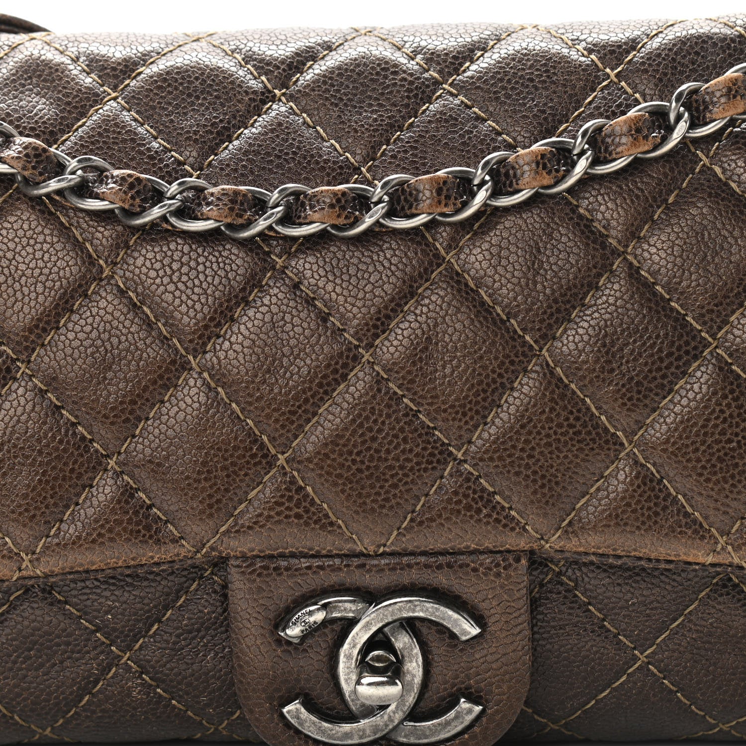 Chanel Iridescent Caviar Quilted Small Chic Flap Brown 8 of 10