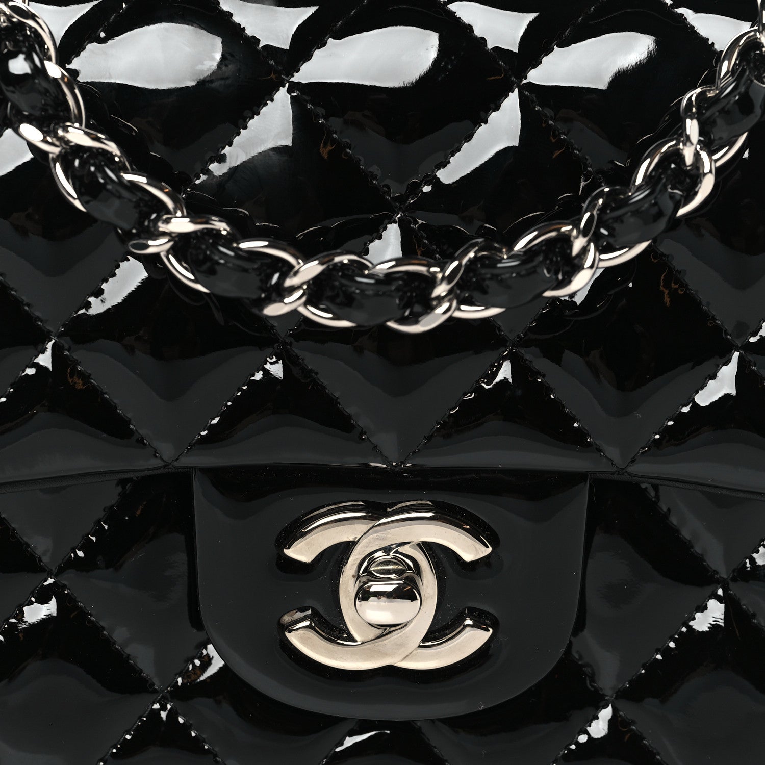 Chanel Patent Calfskin Quilted Mini Rectangular Flap Black 8 of 10