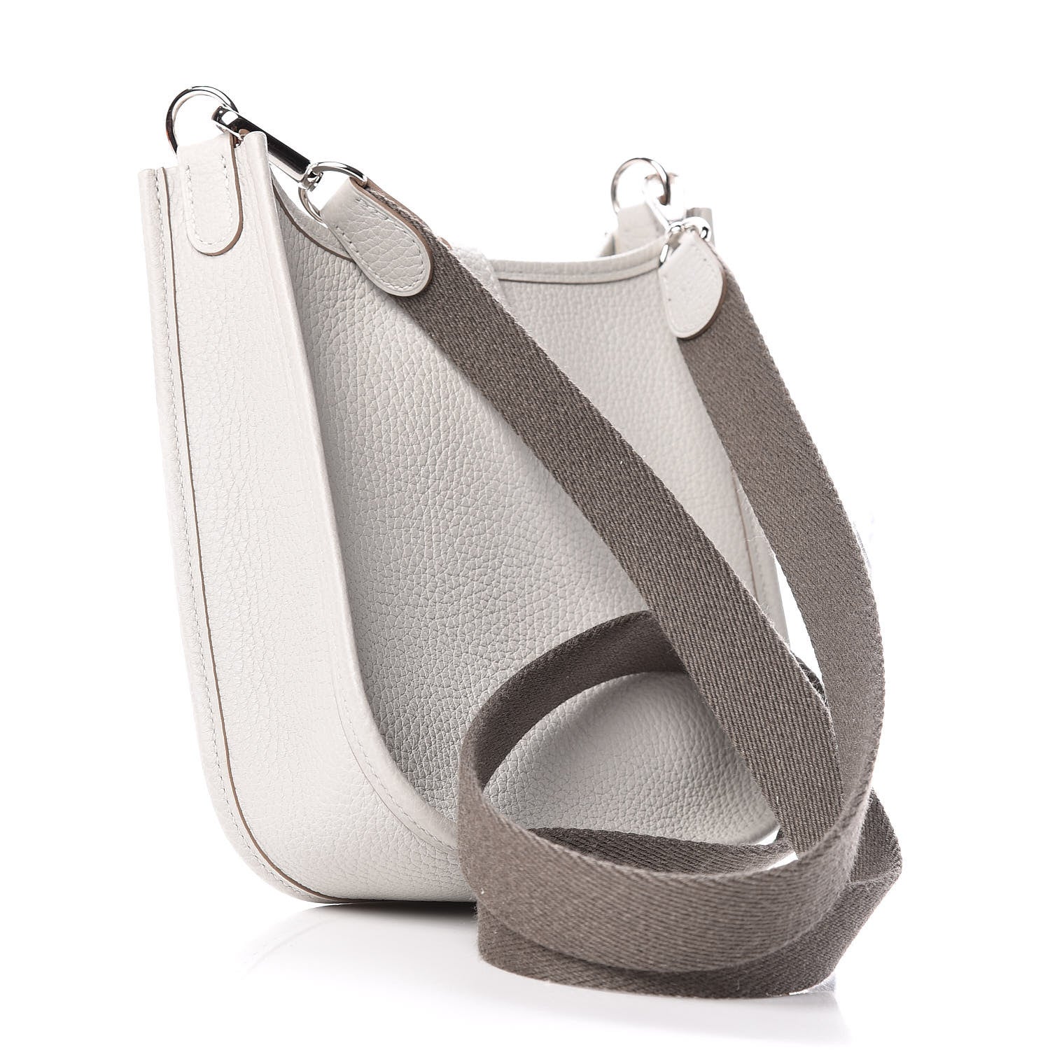 Hermes Taurillon Clemence Amazone Evelyne TPM Gris Perle Etoupe 3 of 10