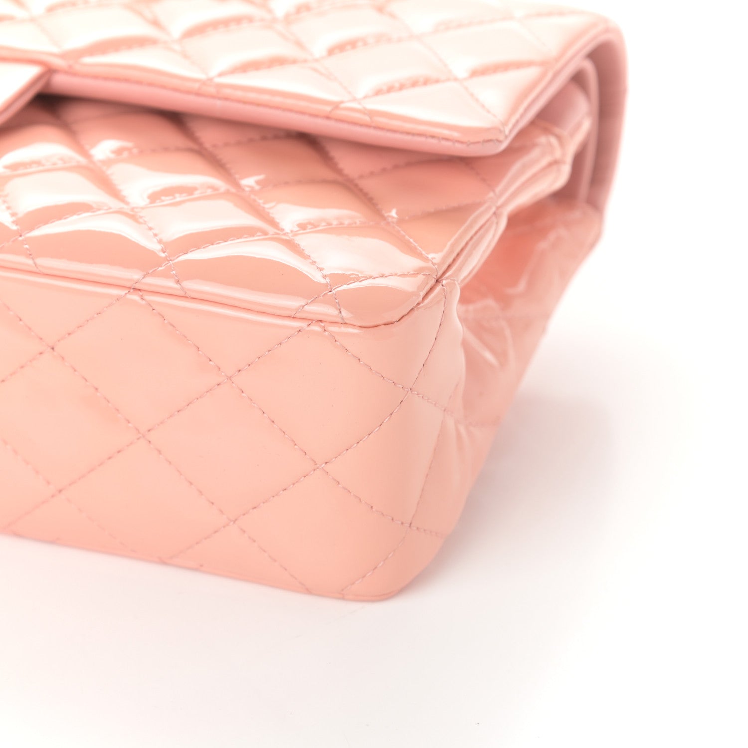 Chanel Patent Quilted Medium Double Flap Light Pink 9 of 9