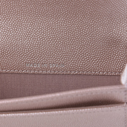 Chanel Metallic Caviar Chevron Quilted Vintage Mademoiselle Flap Card Holder Pink 7 of 11