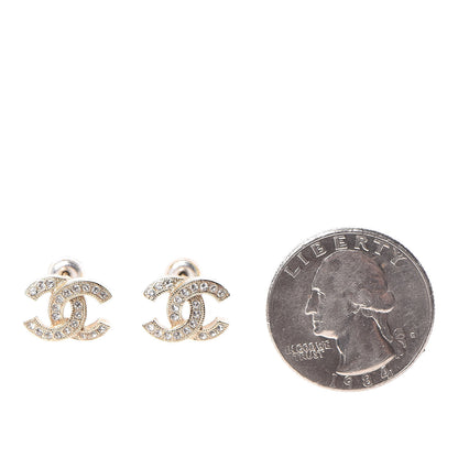 Chanel Crystal Mini CC Earrings Gold 2 of 5