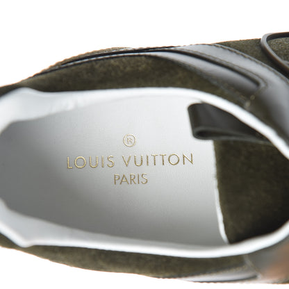 Louis Vuitton Calfskin Suede Run Away Sneakers 37 Kaki 5 of 9