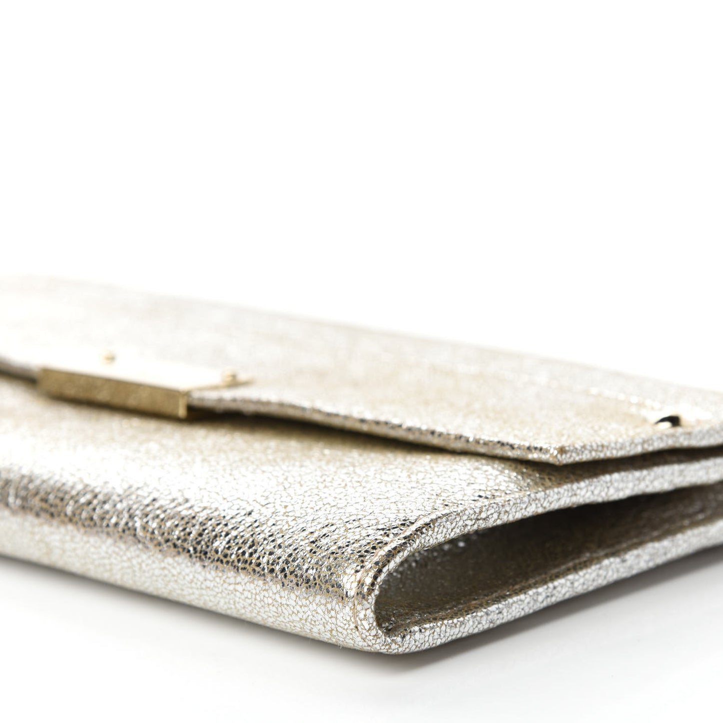 Metallic Calfskin Reese Clutch Wallet Champagne