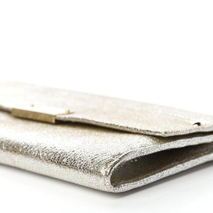 Jimmy Choo Metallic Calfskin Reese Clutch Wallet Champagne 7 of 10