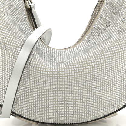 Fendi Crystal Vitello Laminato Suede FF Mini Fendigraphy Hobo Bag Grey 8 of 10