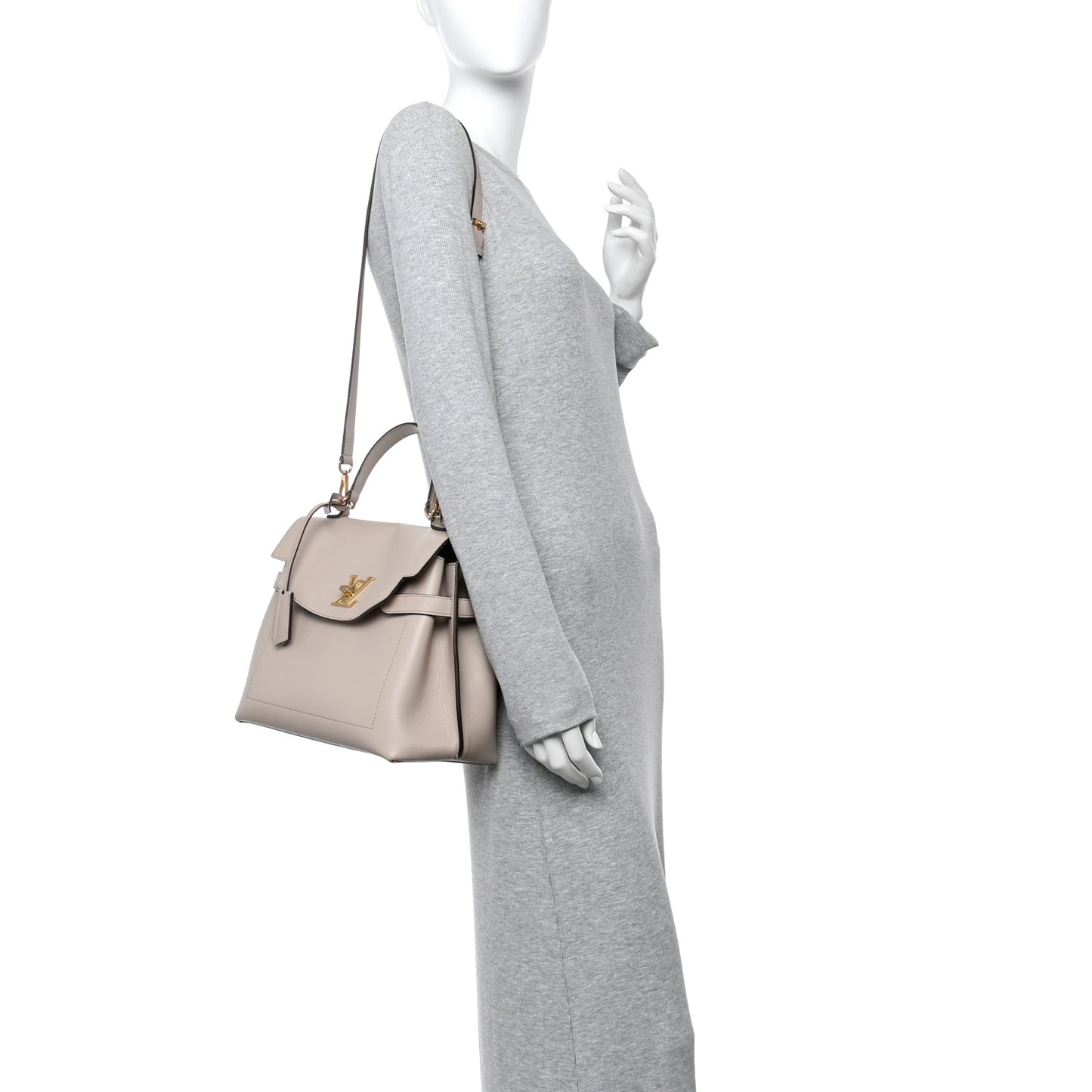 Soft Calfskin Lockme Ever MM Greige