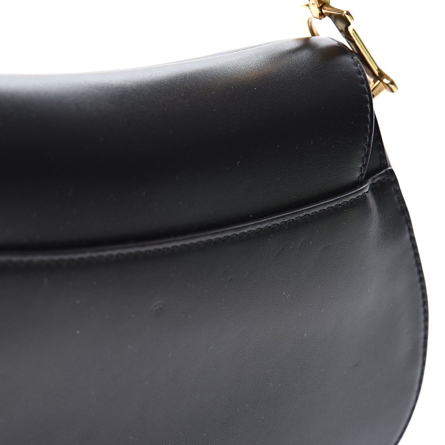Calfskin Mini Saddle Bag Black