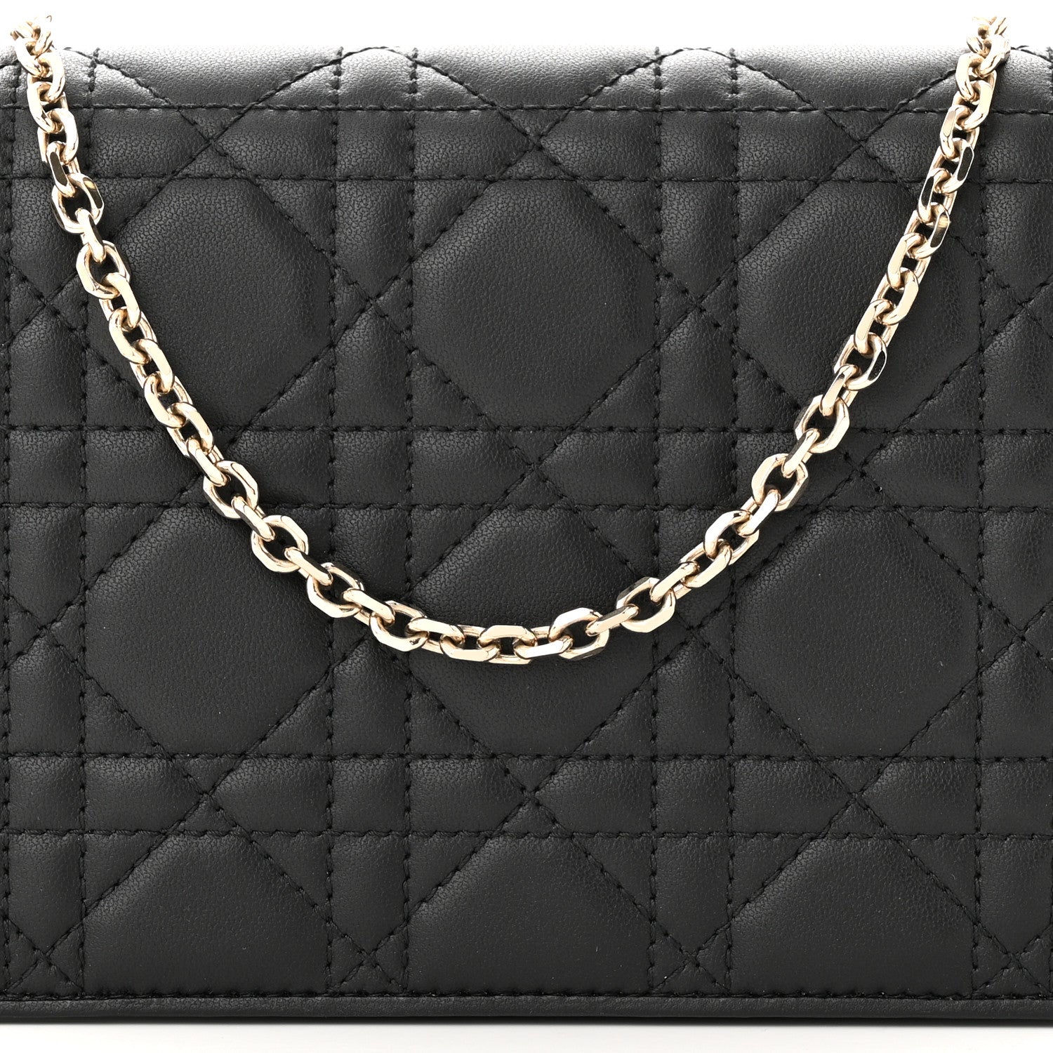 Christian Dior Lambskin Cannage Lady Dior Pouch Black 9 of 12