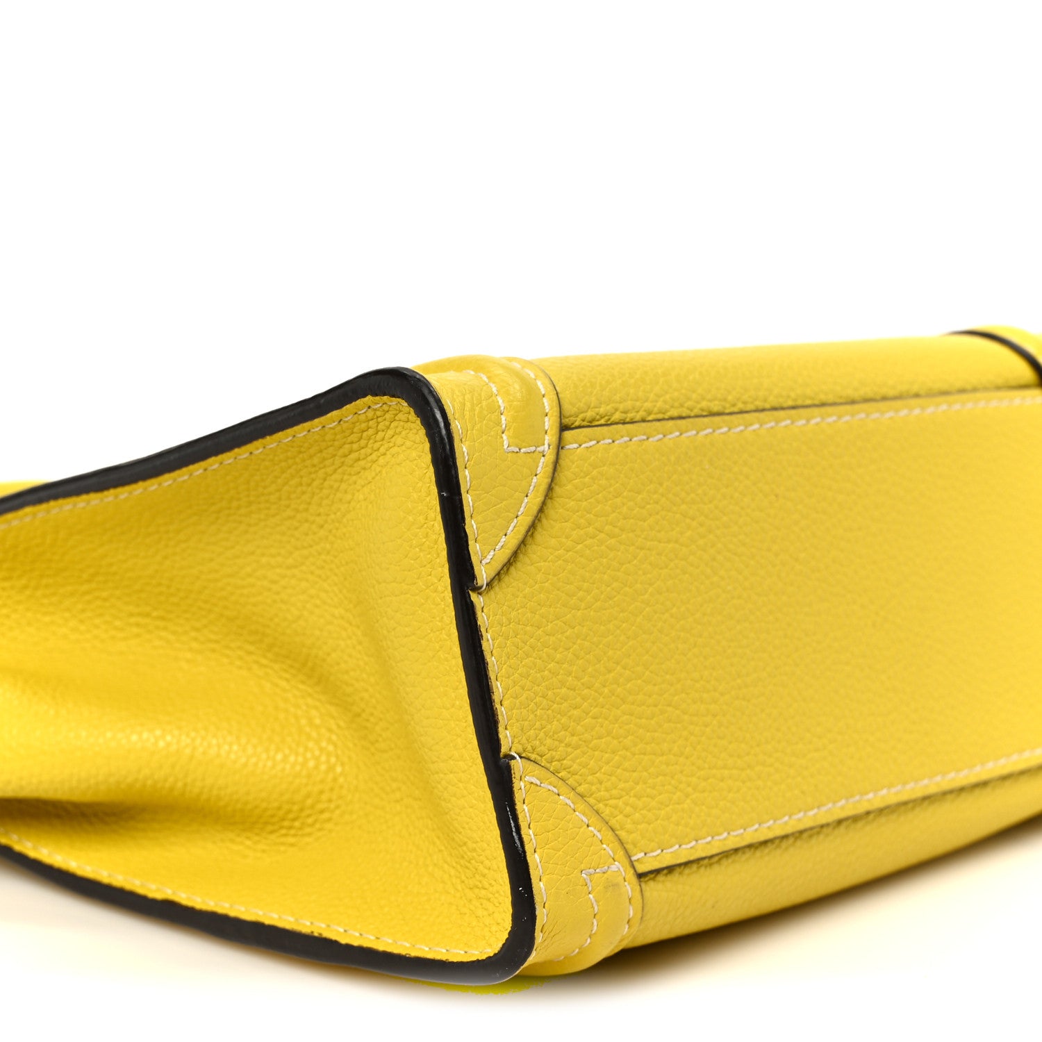 Celine Drummed Calfskin Nano Luggage Citron 10 of 11