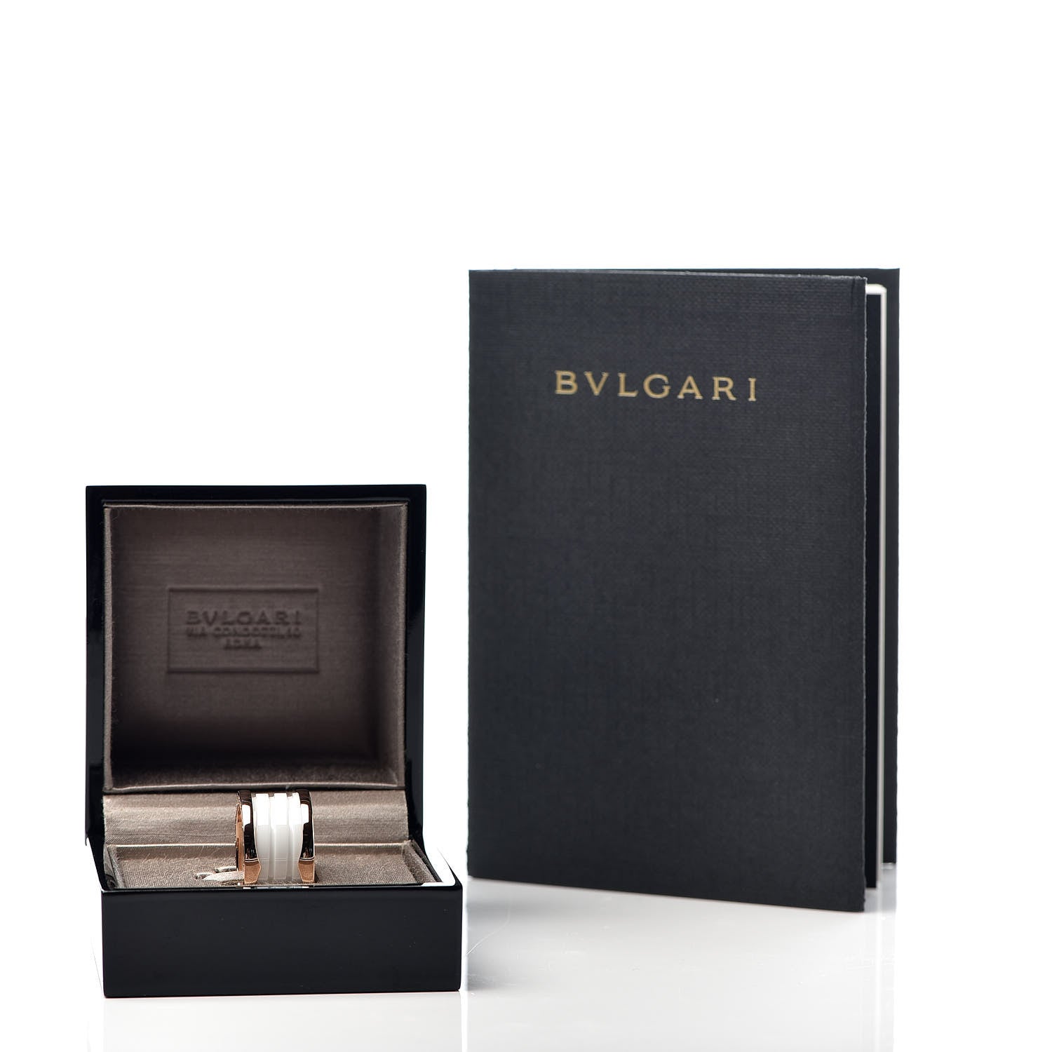 Bulgari 18K Rose Gold White Ceramic B.Zero1 Four-Band Ring 50 5.25 6 of 6
