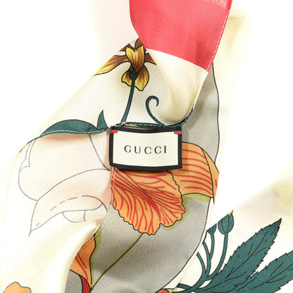 Gucci Silk Twill Flora Neck Bow White Multicolor 4 of 5