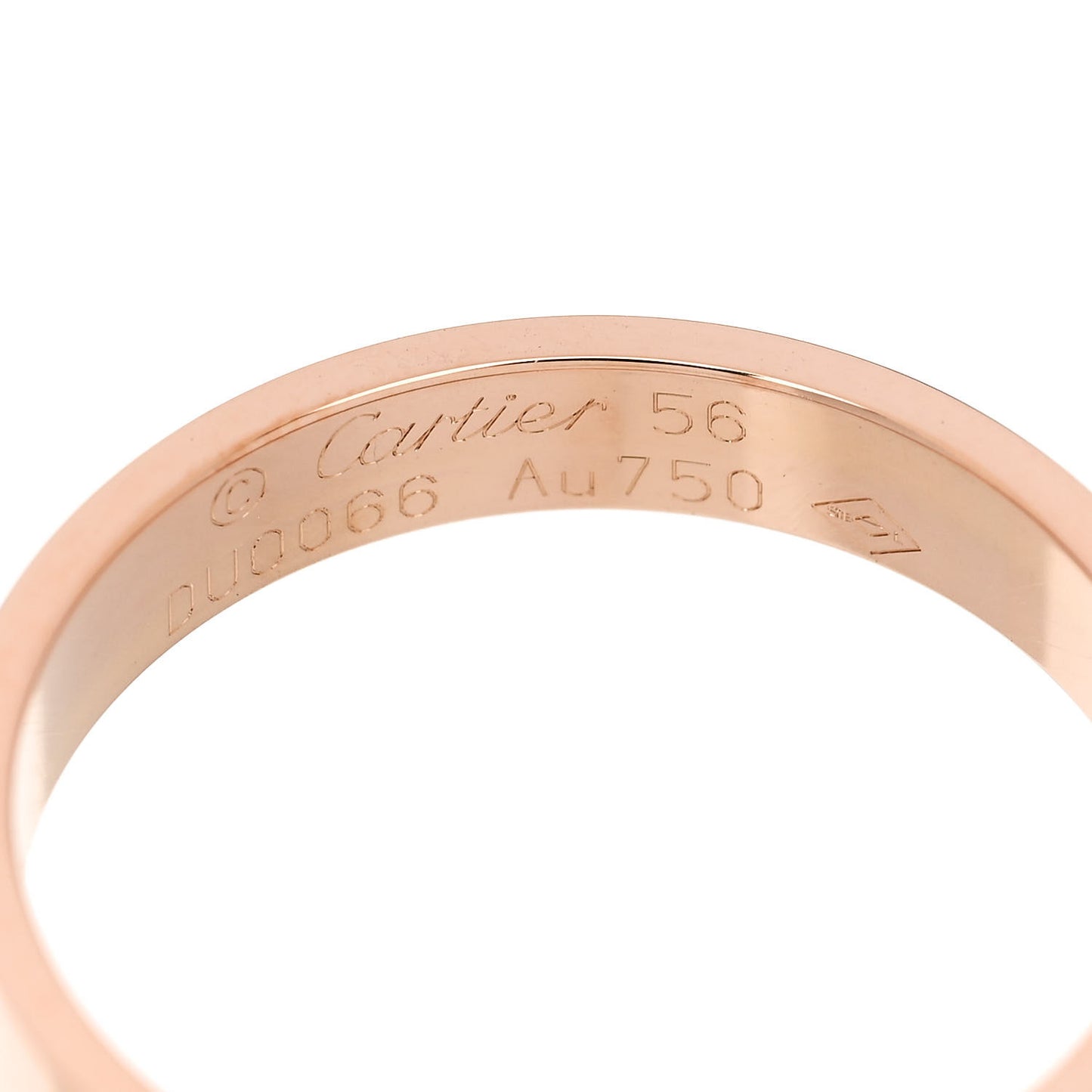 18K Pink Gold 3.5mm LOVE Wedding Band Ring 56 7.75